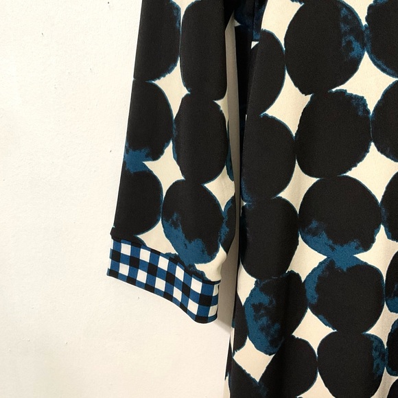 Leota A-Line Shift Dress Blue Black Circle Print Small - Picture 6 of 8